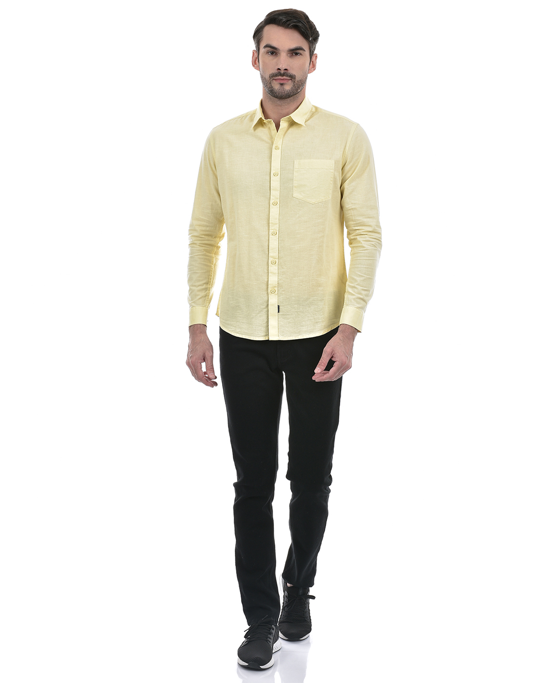 Numero Uno Men Solid Yellow Shirt